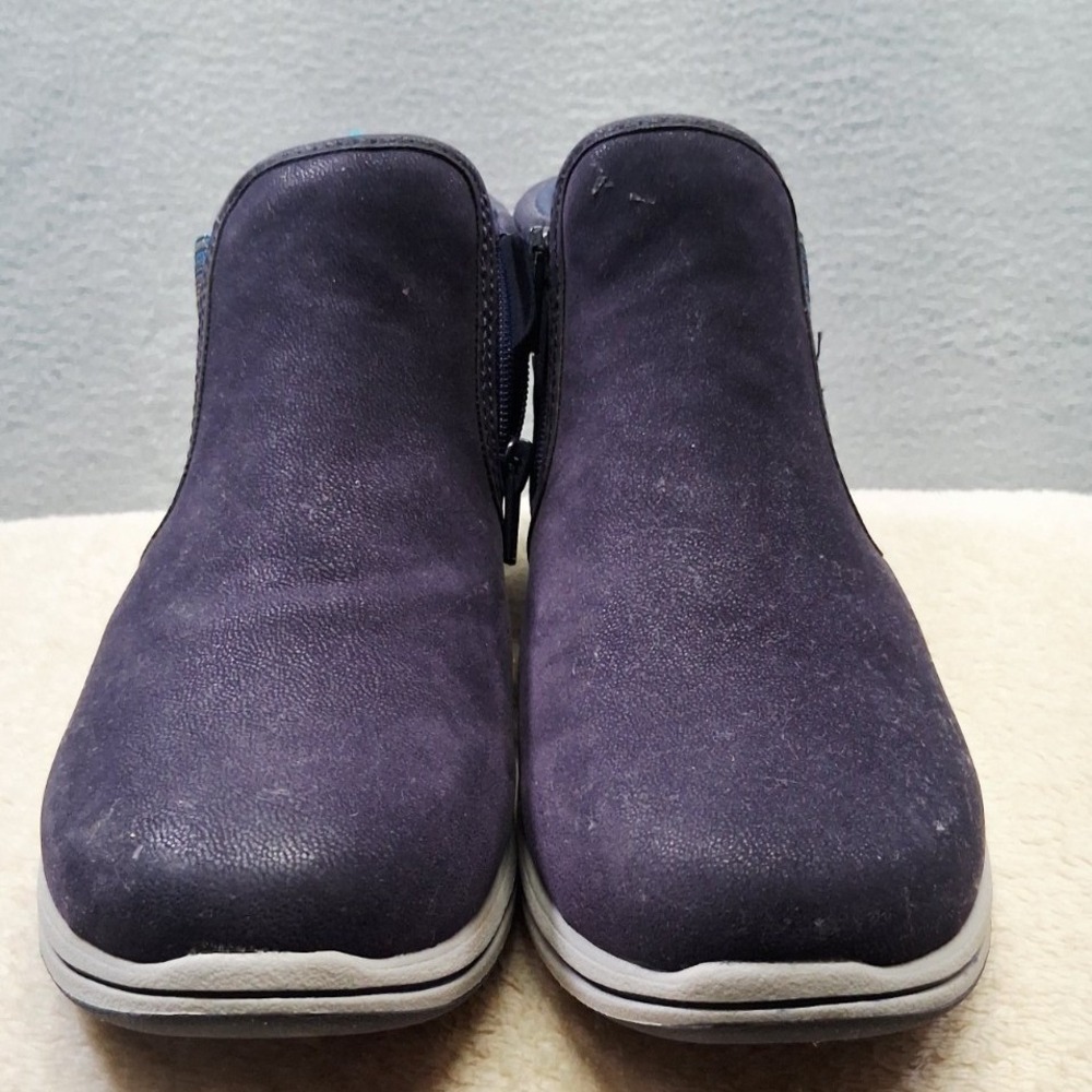 Clark Cloudsteppers Suade High Top Blue Women Shoes Zip Size 7.5 - Picture 2 of 6
